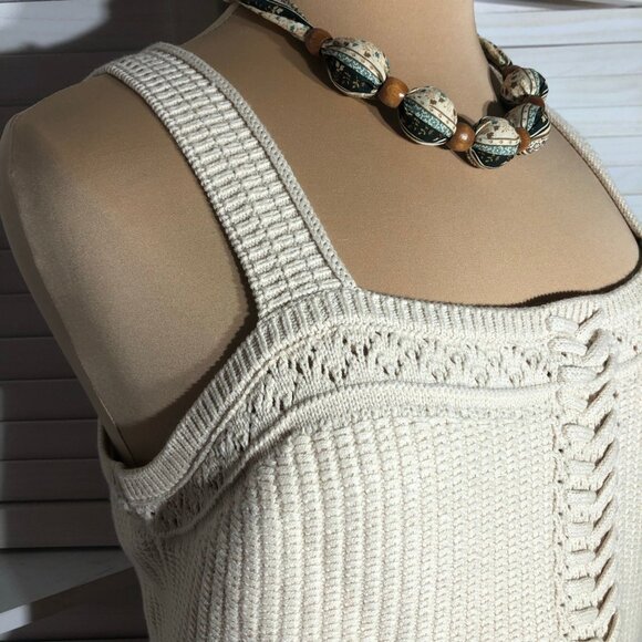 Ryegrass Cream Crochet Knit Crop Tank Top XXL - Picture 5 of 10
